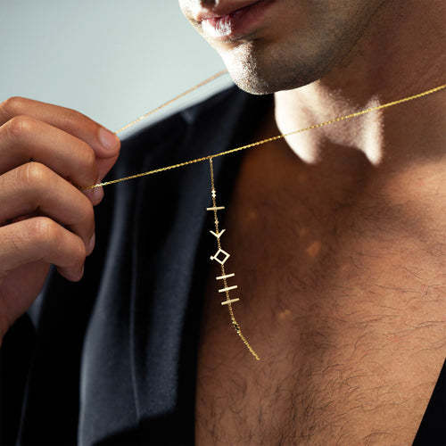 Sacred Lines Vertical Necklace