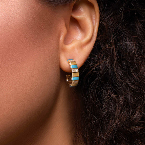 Blazing Blues & Diamond Earrings (PAIR) - Fabula Jewels Store