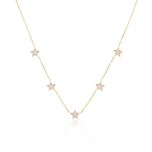 Five stars diamond necklace