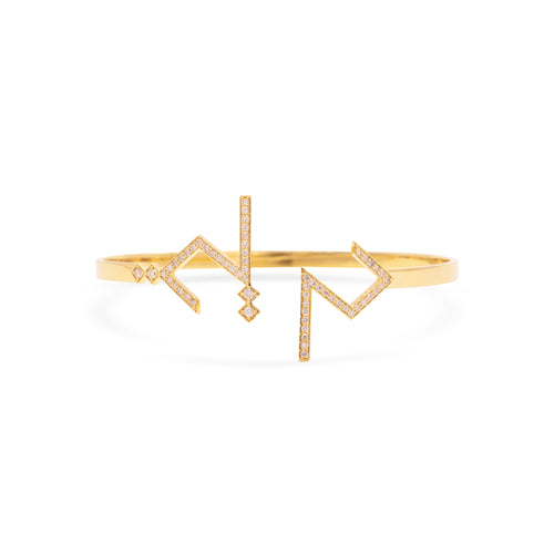 Etched Open Front Bangle (Freedom – حرية)
