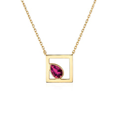 Ruby Pear Frame Necklace