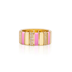Radiance Diamond & Pink Enamel Ring