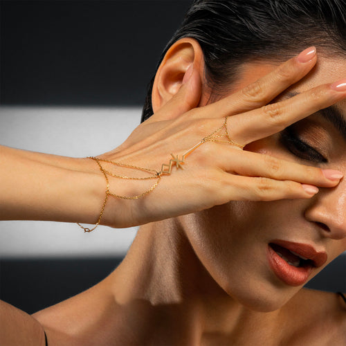 Gilded Glyph Hand Chain