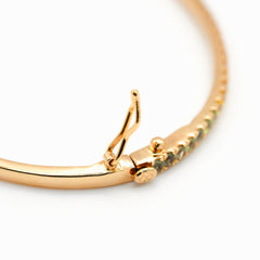 Gold Rainbow Sapphire Bangle