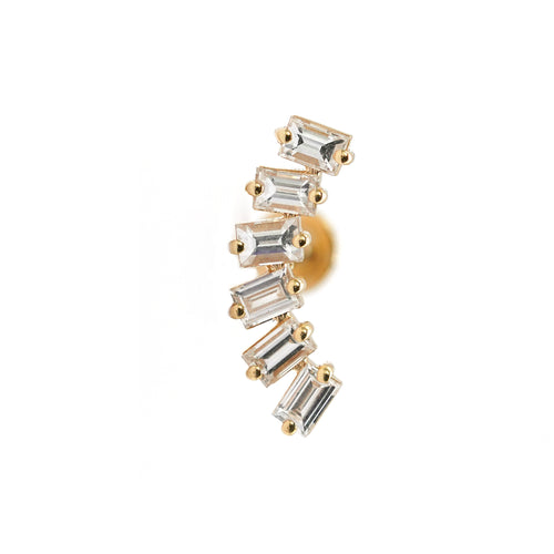Baguette Diamond Stud 6 diamonds (Single)