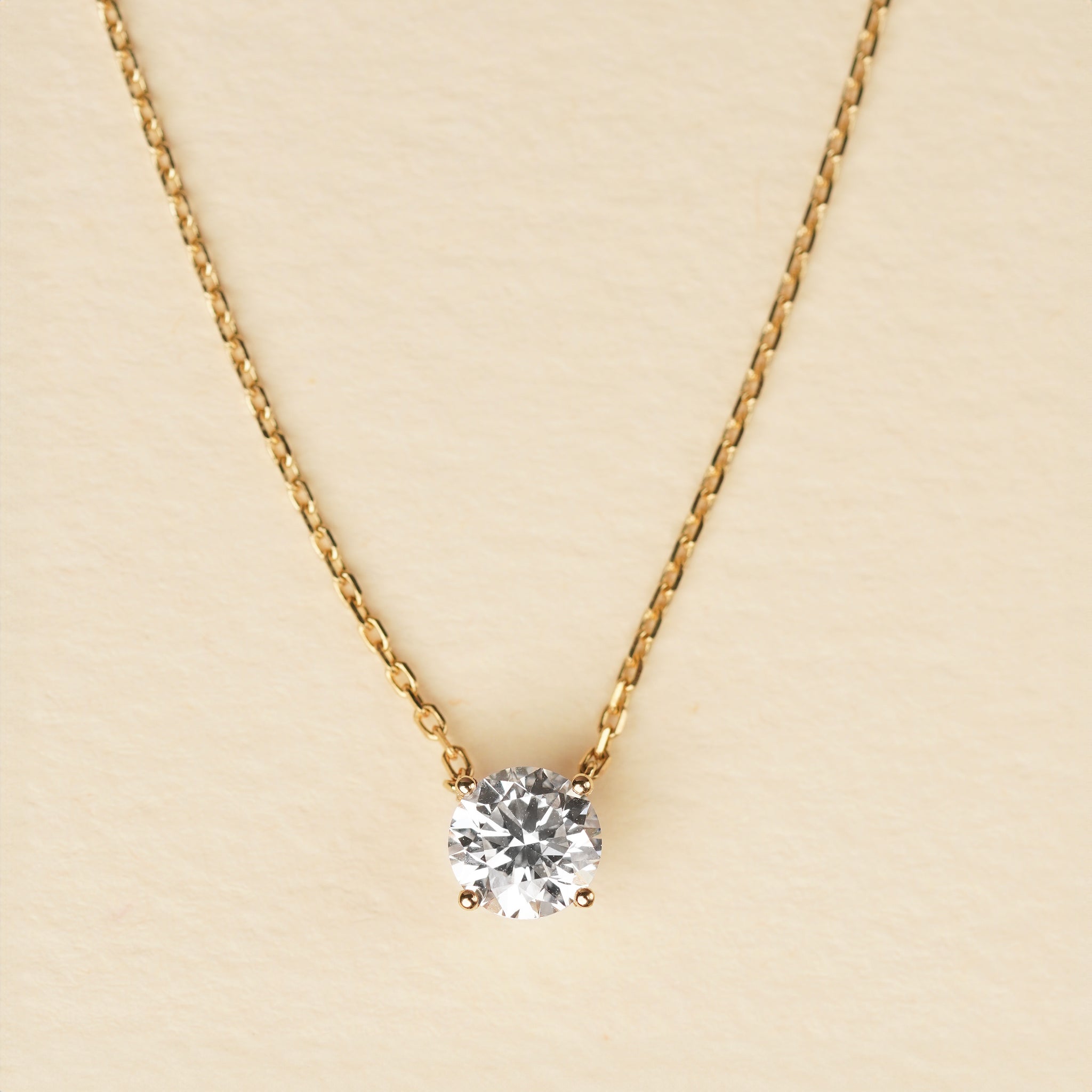 Lab Grown Diamond - Round Solitaire Necklace
