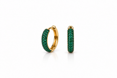 Mini Dome Emerald Hoops