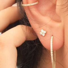 Diamond Flower Stud (Single) - Fabula Jewels Store