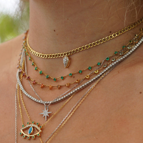 Fabula Rainbow Sapphire Confetti Necklace