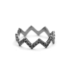 Black Diamond ZigZag Ring - Fabula Jewels Store