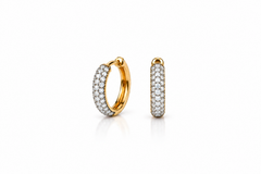 Mini Dome Diamond Hoops