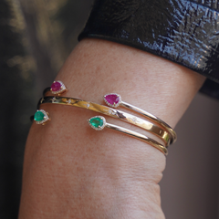 Fabula Ruby Diamond Halo Bangle