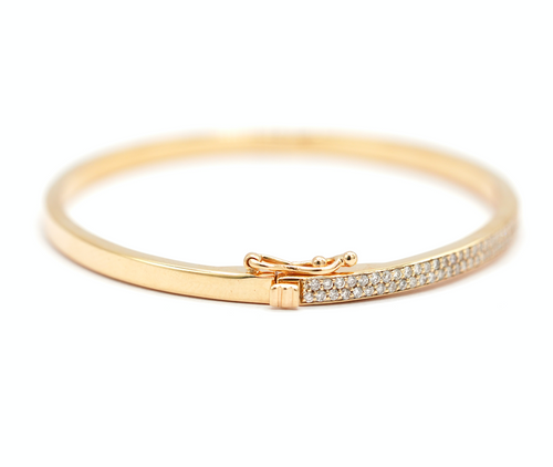 Double Diamond Bangle - 18k gold
