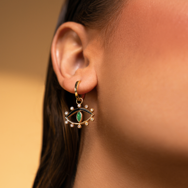 Gleamora Eye Emerald Earring (Single)