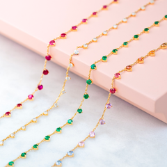 Rainbow Sapphire Confetti Necklace Collection