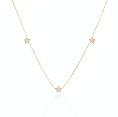 Triple Stars Diamond Necklace