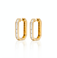 Pair of Baguette Paperclip Earrings