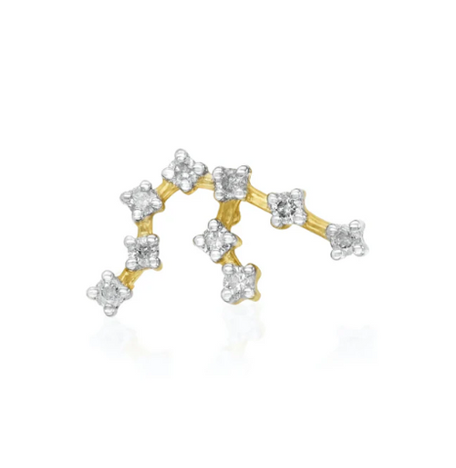Aquarius Constellations Earring made with solid 18k gold