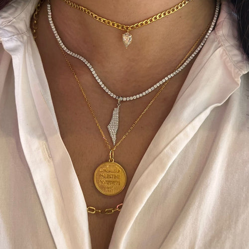 Gold Palestine Lira Necklace