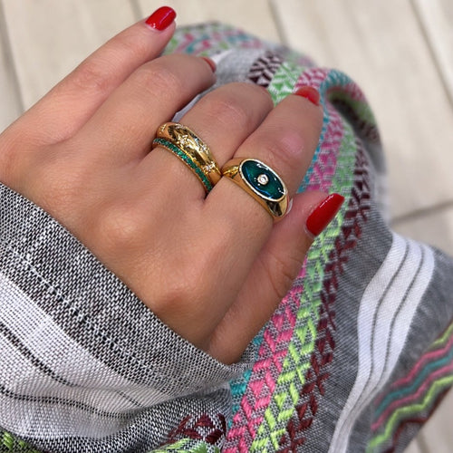 Diamond Enamel Ring from Fabula Jewels