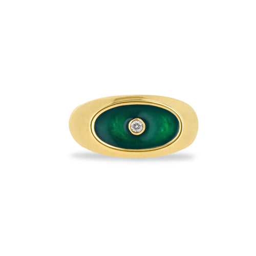 Diamond Enamel Ring - Fabula Jewels