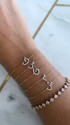 Sparkled initial Bracelet - Fabula Jewels Store