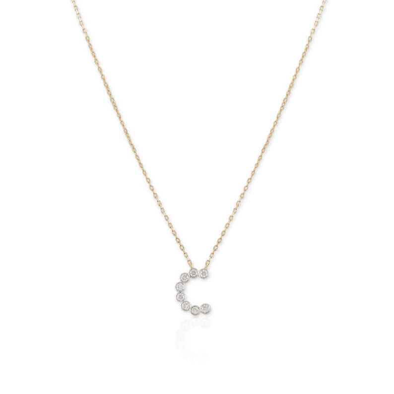 Mia Diamond Letter Necklace - Small