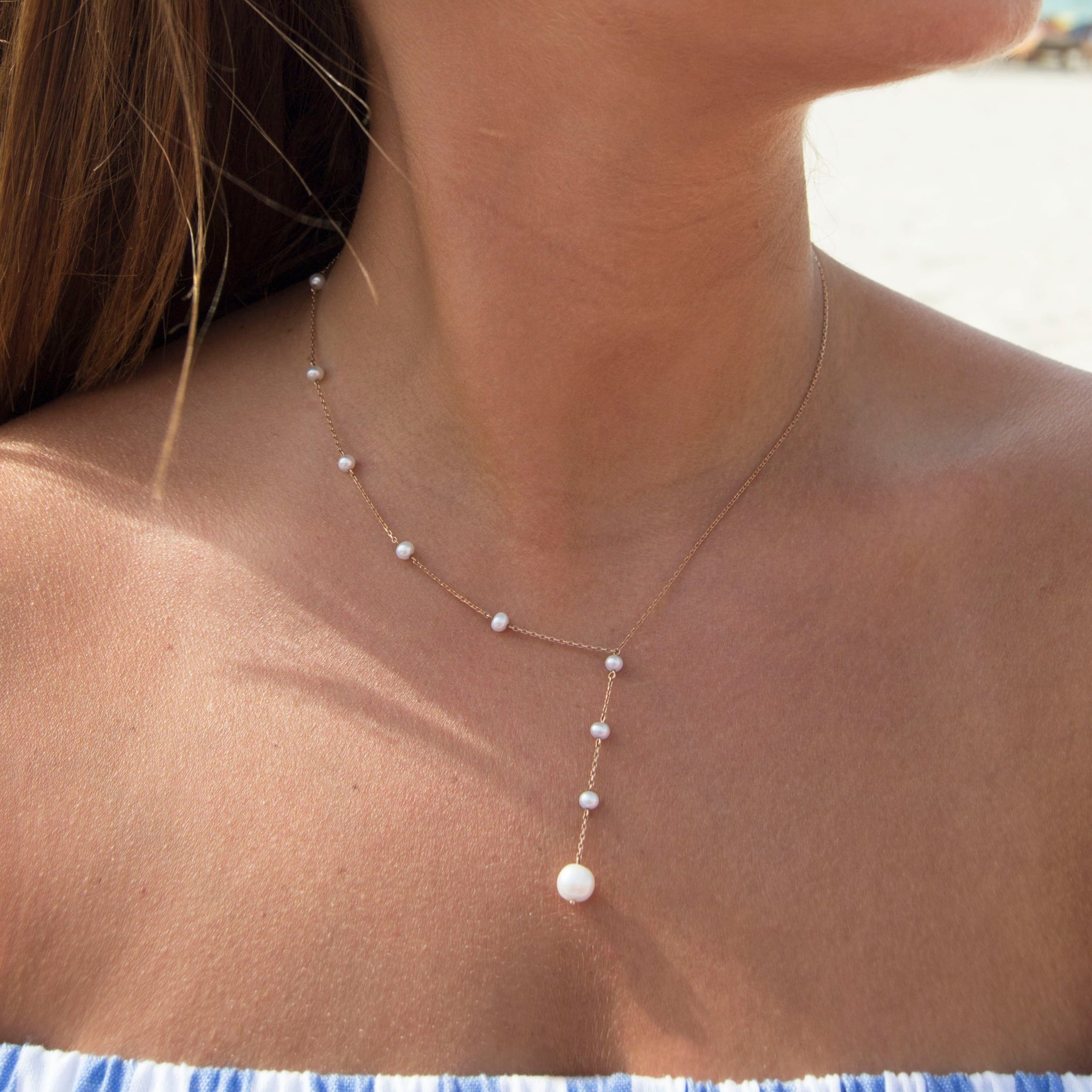 One Sided Pearl Necklace
