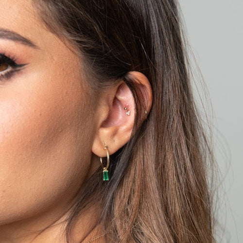 Emerald cut Hoop Earrings from Fabula