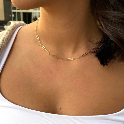 Gold Paperclip Necklace
