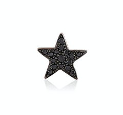 Single Mini Star Stud - Black Diamond