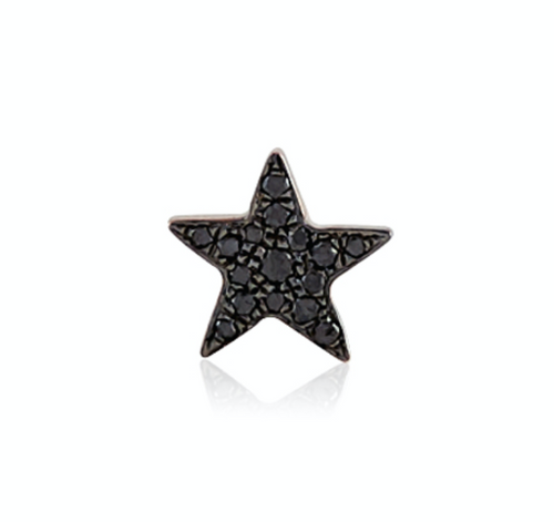 Single Mini Star Stud - Black Diamond