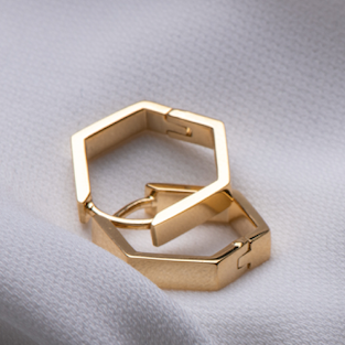 Chunky Hexagon Earrings from Fabula