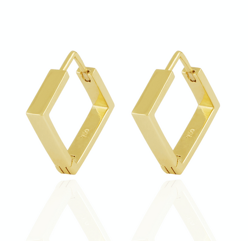 Gold Chunky Square Earrings