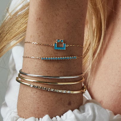 Fabula Enamel Letter Bracelet