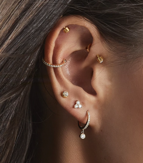 Pair of Diamond Droplet Hoops