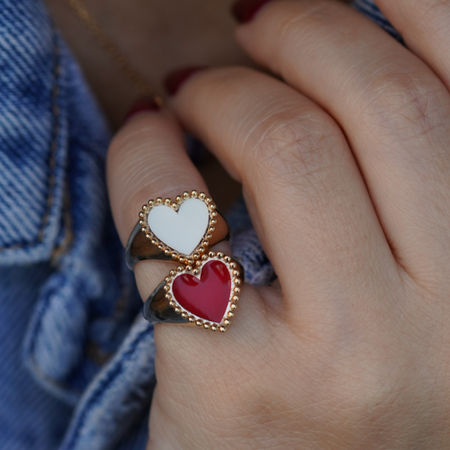 Fabula Heart Enamel Ring