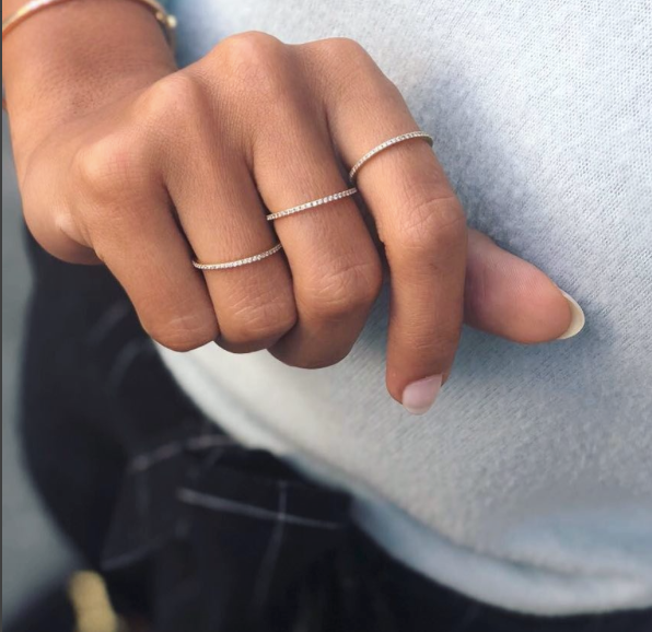 Skinny Ring - White diamonds