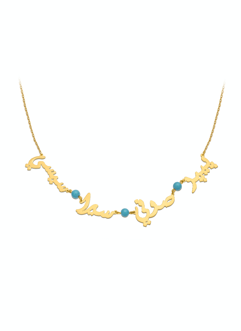 Four Names Necklace with turquoise