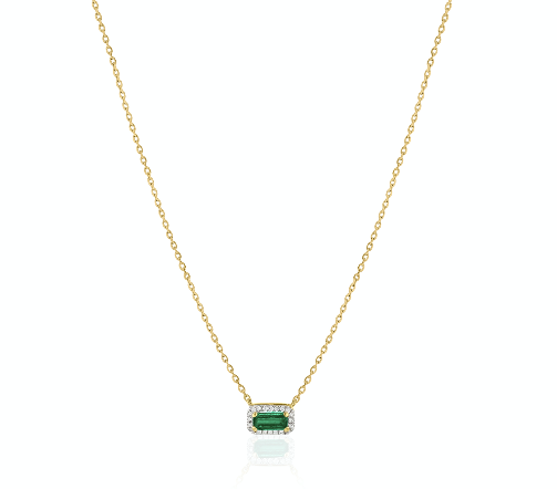 Emerald baguette necklace online