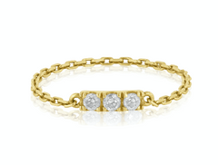 Triple Sparkle Chain Ring - Fabula Jewels