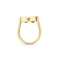 Gold Cube Memory Ring