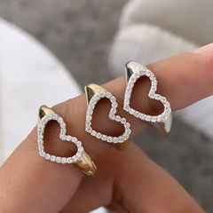 Diamond Heart Ring - 18k Gold