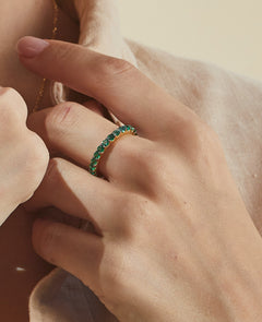 Gold Eternity Emerald Ring
