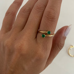Emerald Twist Ring - Fabula Jewels