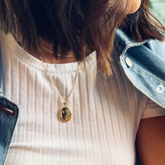 Fabula Gold Oval Stars Locket