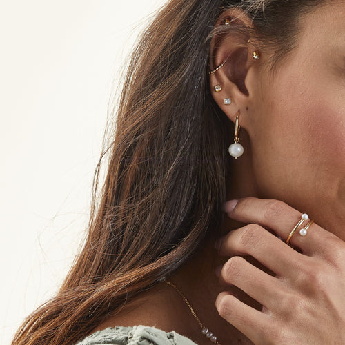 Fabula Jewels Pearly Hoop Earrings
