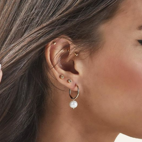 Pearly Hoop Earrings - Fabula Jewels Store