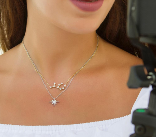 Starburst Necklace- White Diamonds Fabula Jewels