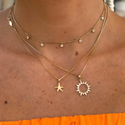 Diamond Sunshine Necklace +- Fabula Jewels Store